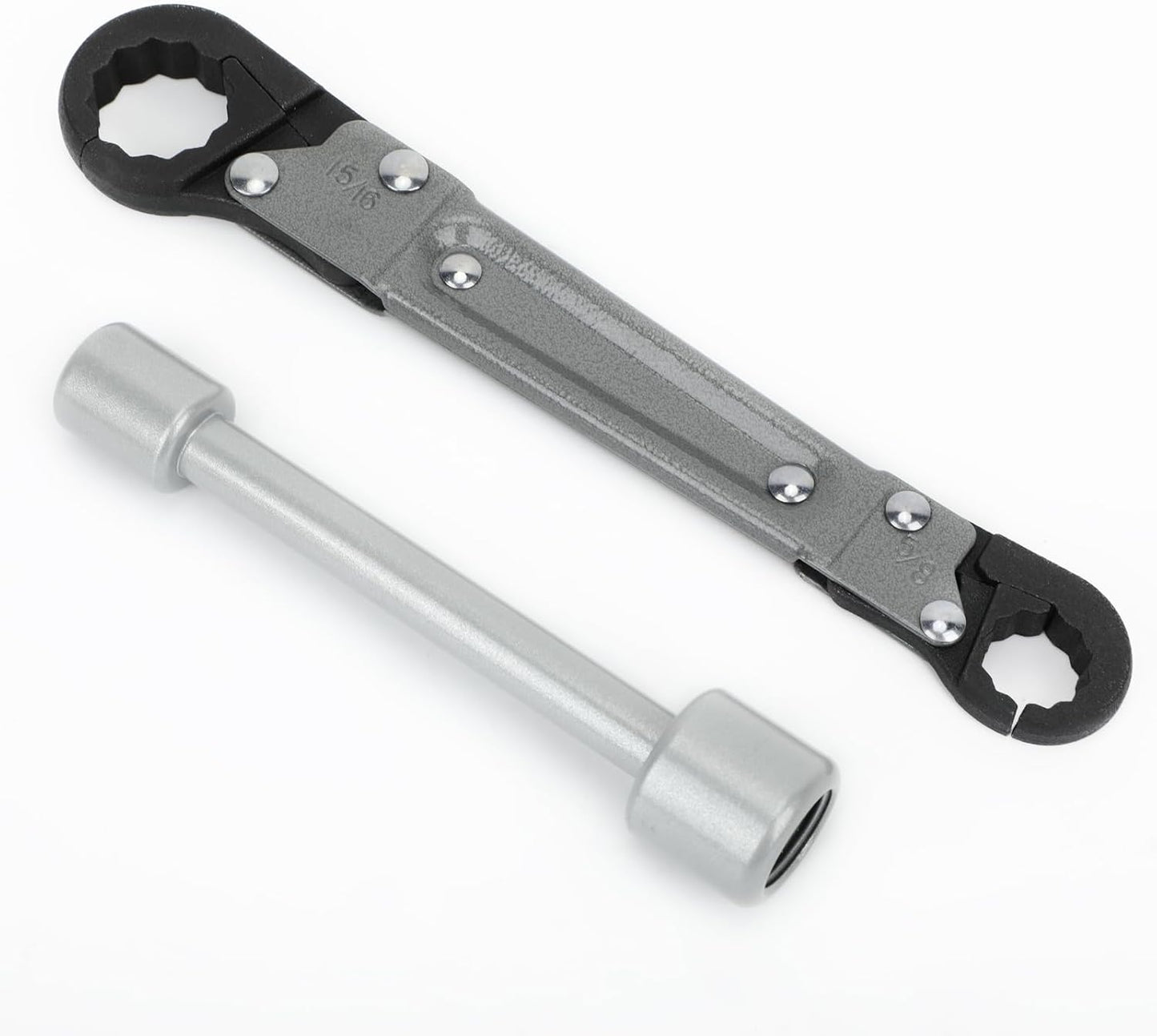 Plumbing Tools Angle Stop Wrench Kit – Adjustable Wrench Professional Plumber Tools for Installing New Compression Angle Stops and Removing Compression Rings-Silver Tool Kit