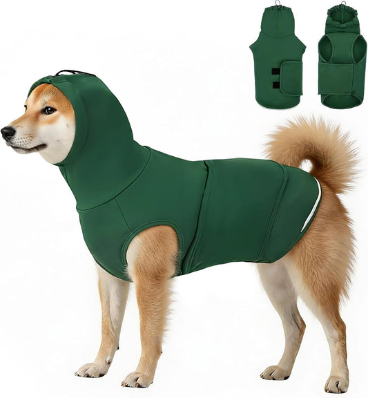 Skin-Friendly Dog Thunder Jacket for Medium Dogs, Soft Dog Calming Vest for Fireworks, Separation, Green Thunder Anxiety Jacket for Dogs and Cats