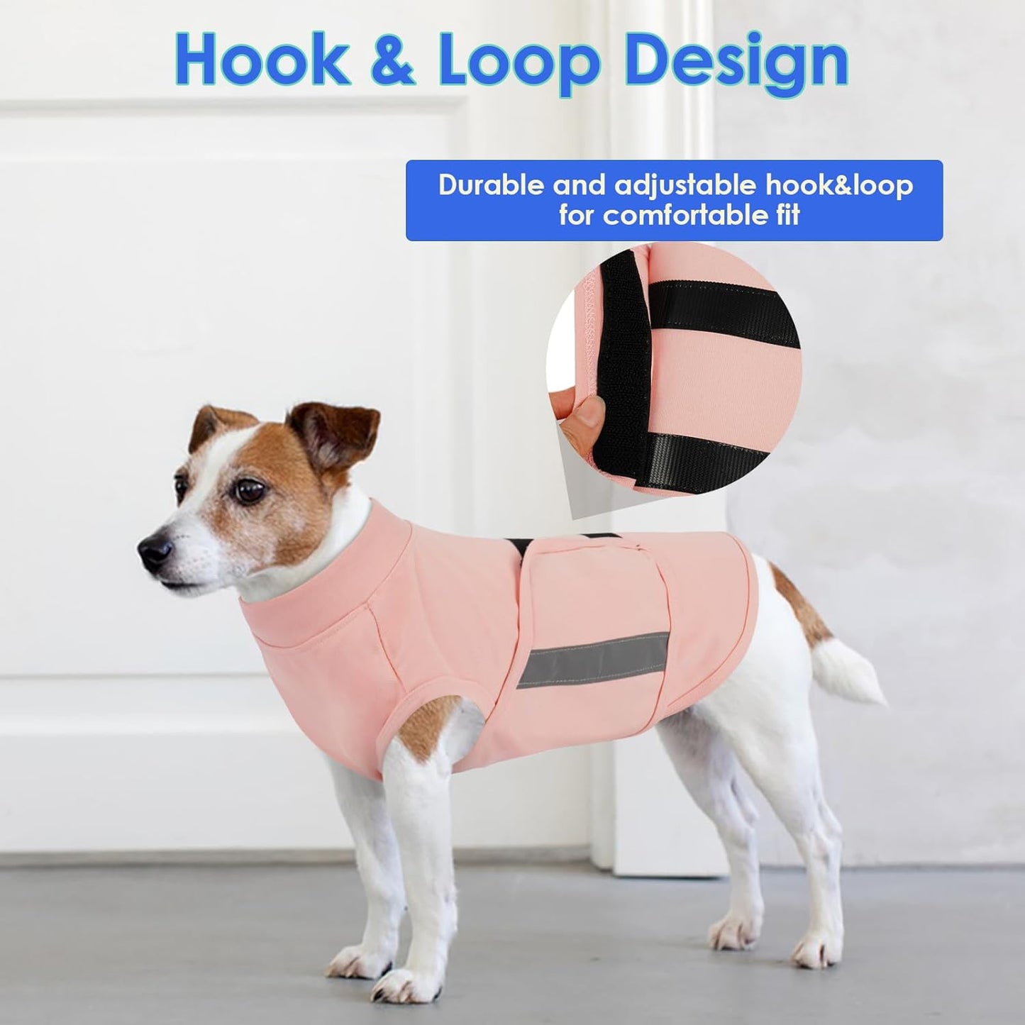 MIGOHI Dog Anxiety Relief Coat,Comfort Anxiety Vest for Dogs,Adjustable Dog Anxiety Calming Wrap for Fireworks,Thunderstorm,Travel,Separation,Anxiety Jacket for Medium Dogs,M,Pink