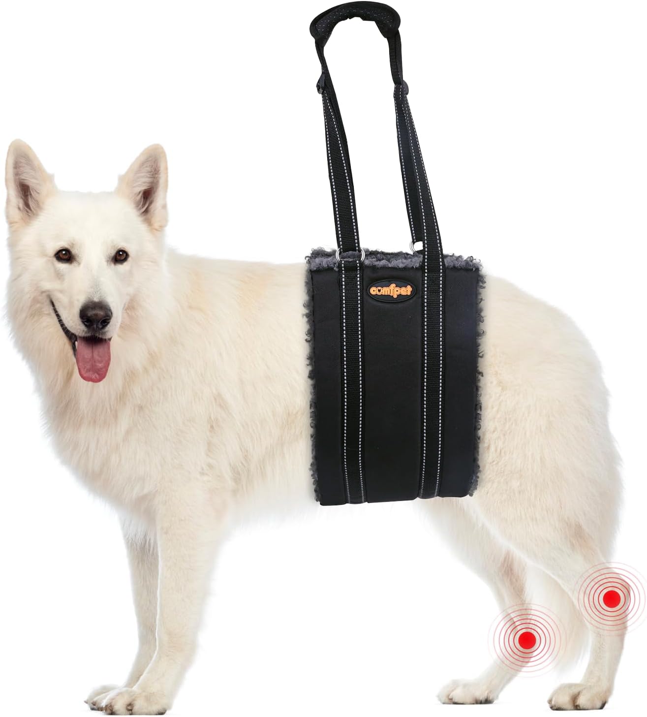 Portable Dog Lift Harness, Thickened Lambswool Dog Lift Harness for Hind Leg, Hip Support Harness Helps Elderly, Injured, After Surgery (Medium)