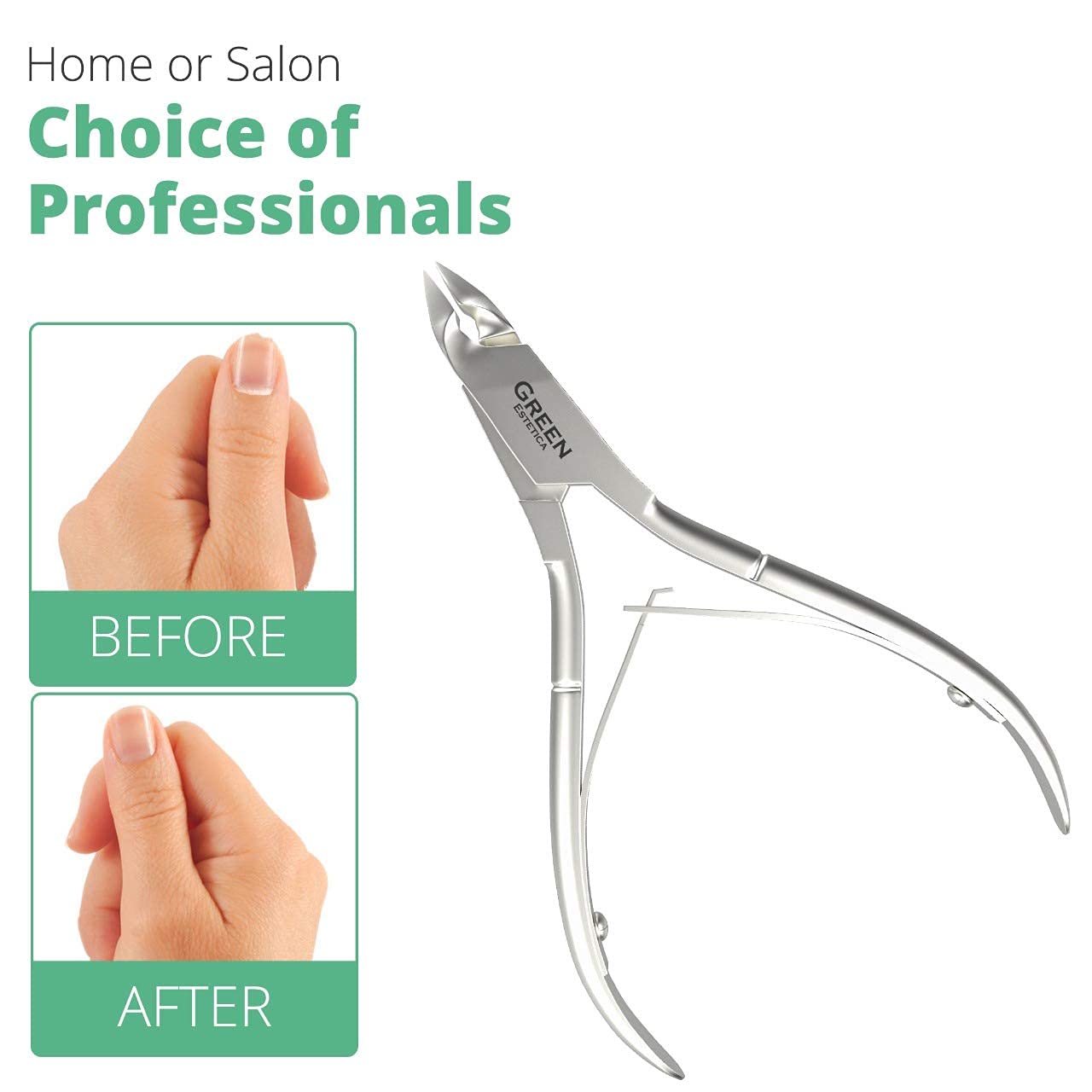 Professional Cuticle Trimmer Nail Cuticle Cutter Stainless Steel Cuticle Nippers with Sharp Blades Clippers Manicure Tools Double Spring for Nail Care Pedicure Nail Tool (Silver)