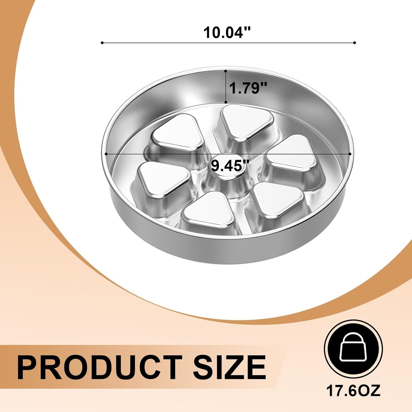 Kactoily Stainless Steel Slow Feeder Dog Bowl, 3 Cup Heavy Duty Slow Eating Bowl, Deep Maze & Non-Slip Base for Medium Dogs, Dishwasher Safe