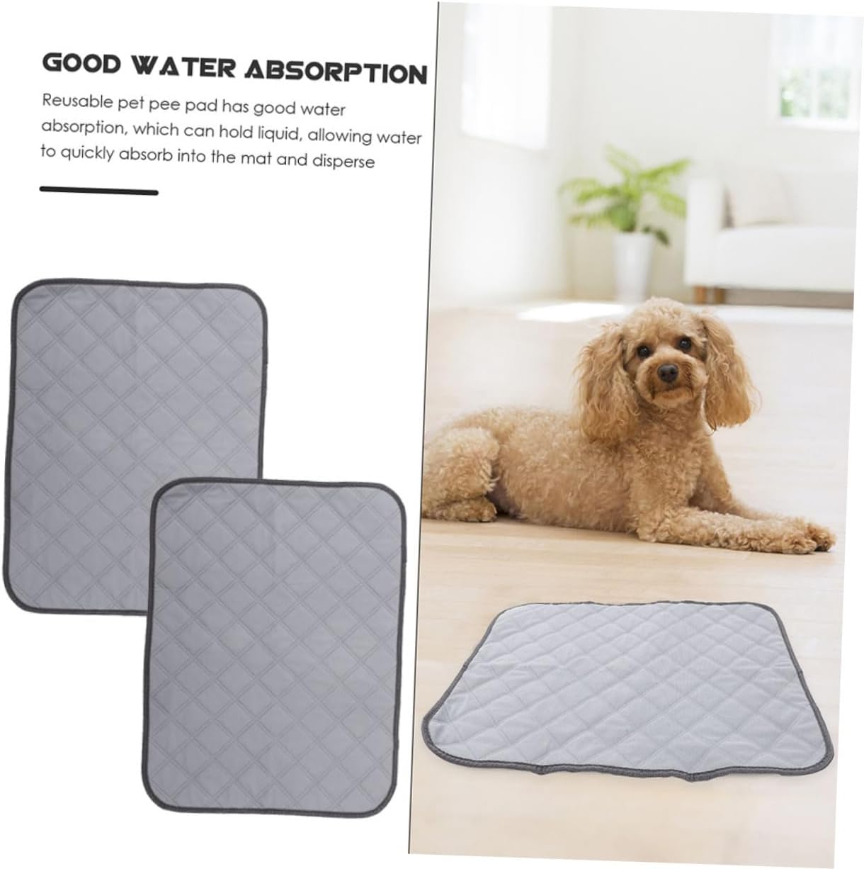 Milisten 2pcs Washable Hamster Pee Pads Reusable Guinea Pig Cage Liners Absorbent Training Mat for Animals for Pet Cages
