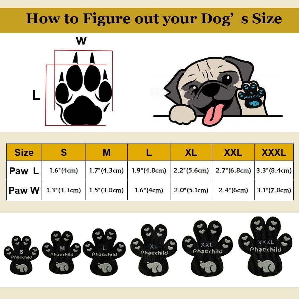 Dog Paw Pads Anti-Slip Grips,Dog Paw Protectors for Senior Dogs on Hot Pavement,Provides Traction to Keep Them from Slipping on Smooth Floors 12 sets-48 Pads Black M