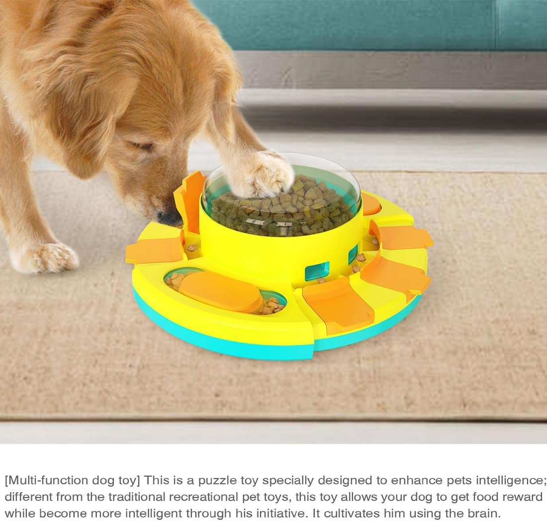 Dog Puzzle Toy Slow Feeder, Interactive Treat Dispensing Dog Toy with 2 Difficulty Levels, Mental Stimulation & Slow Feeding Puzzle Dogs(Morandi Orange)