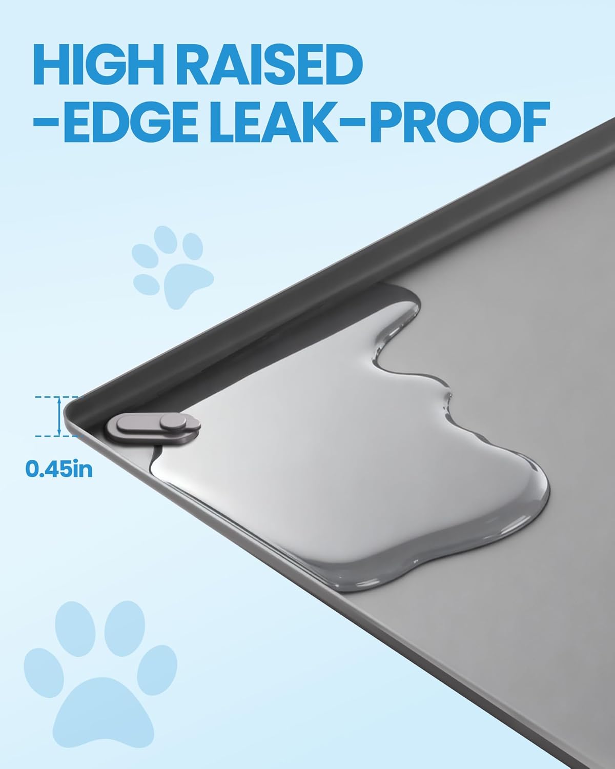 Pee Pad Holder for Dogs - 24" x 24" Non-Slip Silicone Puppy Potty Training Tray with 4 Magnetic Clips & Leak-Proof Raised Edge, Dog Pee Pad Holder for Home Indoor Floor Protection