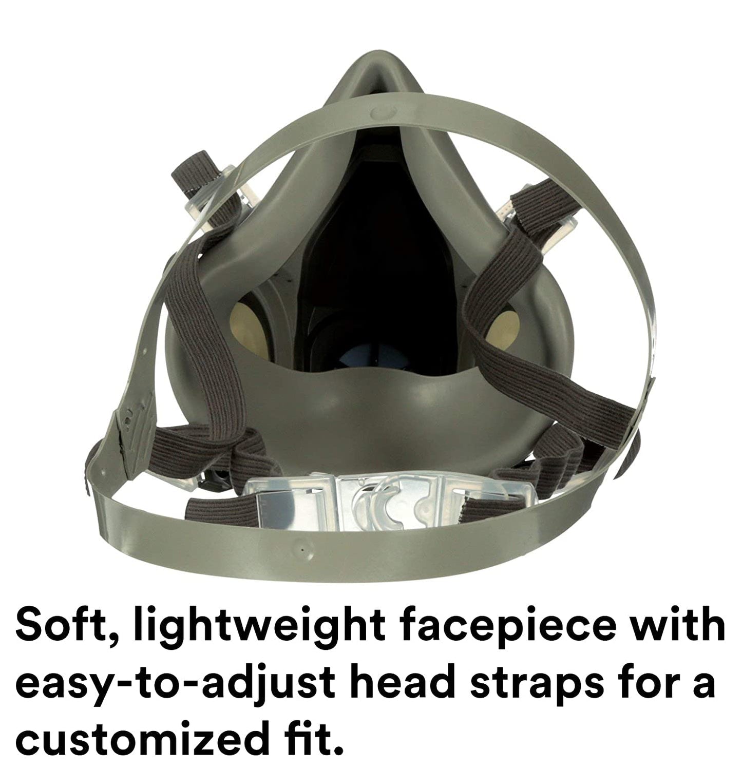 3M Half Facepiece Reusable Respirator 6300, NIOSH, Four-Point Harness, Comfortable Fit, Dual Airline Supplied Air Compatible, Bayonet Connections, Painting, Sanding, Cleaning, Large