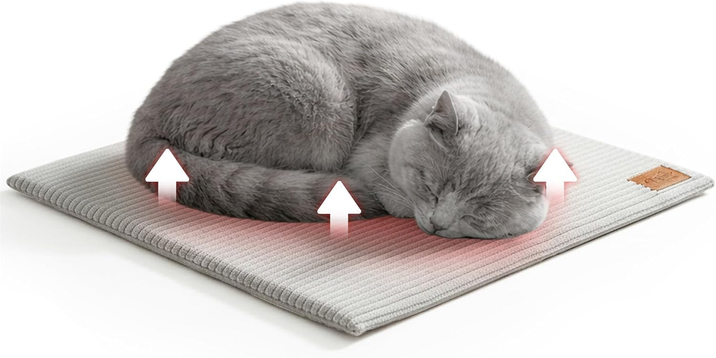Nona Pelona Cat Heating Pad, Self Warming Pet Mat for Cats and Small Dogs, Self Heating Cat Bed No Electricity, Washable Cover Non Slip Base Indoor 24 x 18 Inch