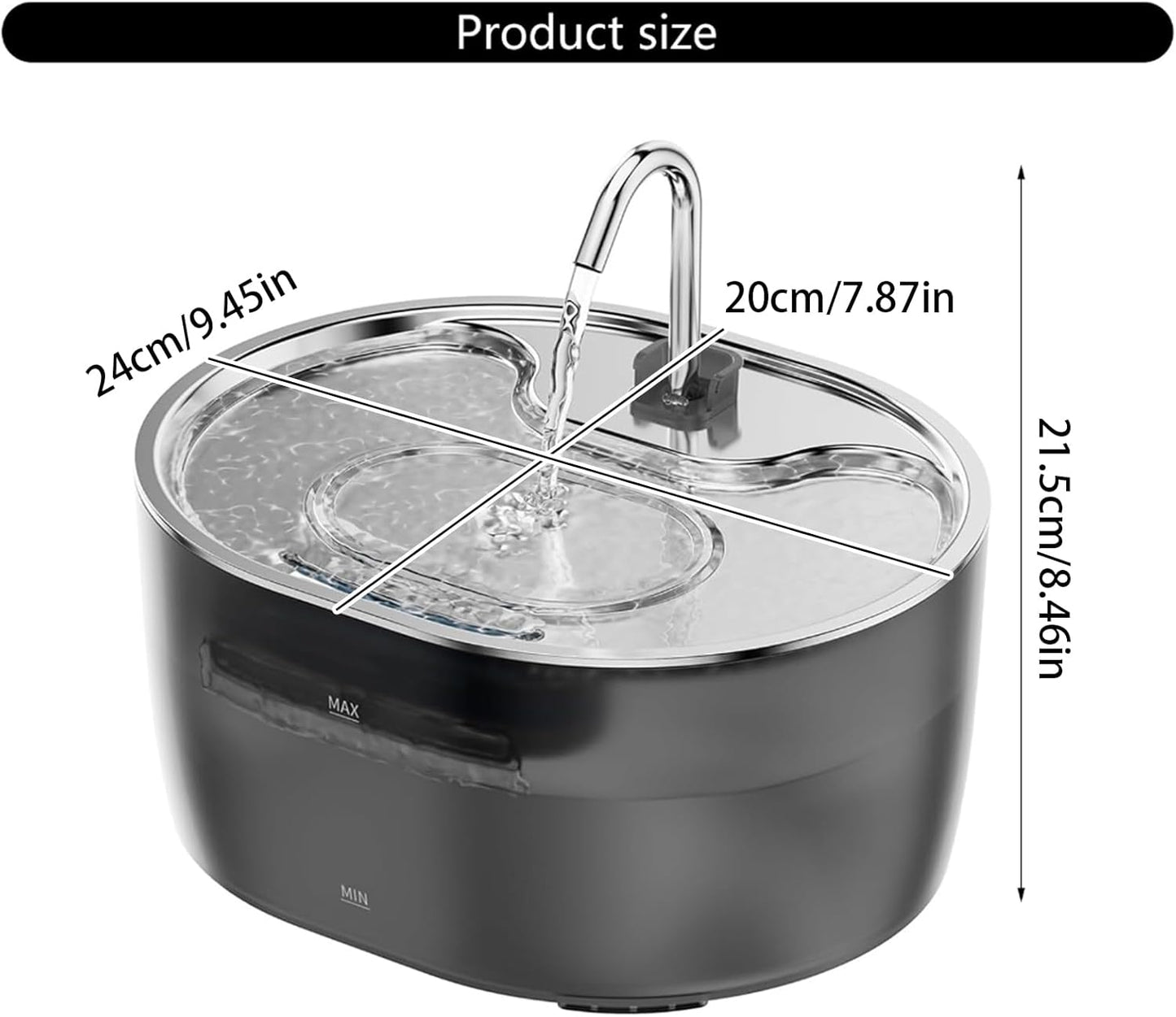 Automatic Pet Water Fountain Stainless Steel Spouts Spill Cats Dogs Drinking Bowl Water Dispenser for Home Use Large Capacity Pet Drinking Bowl