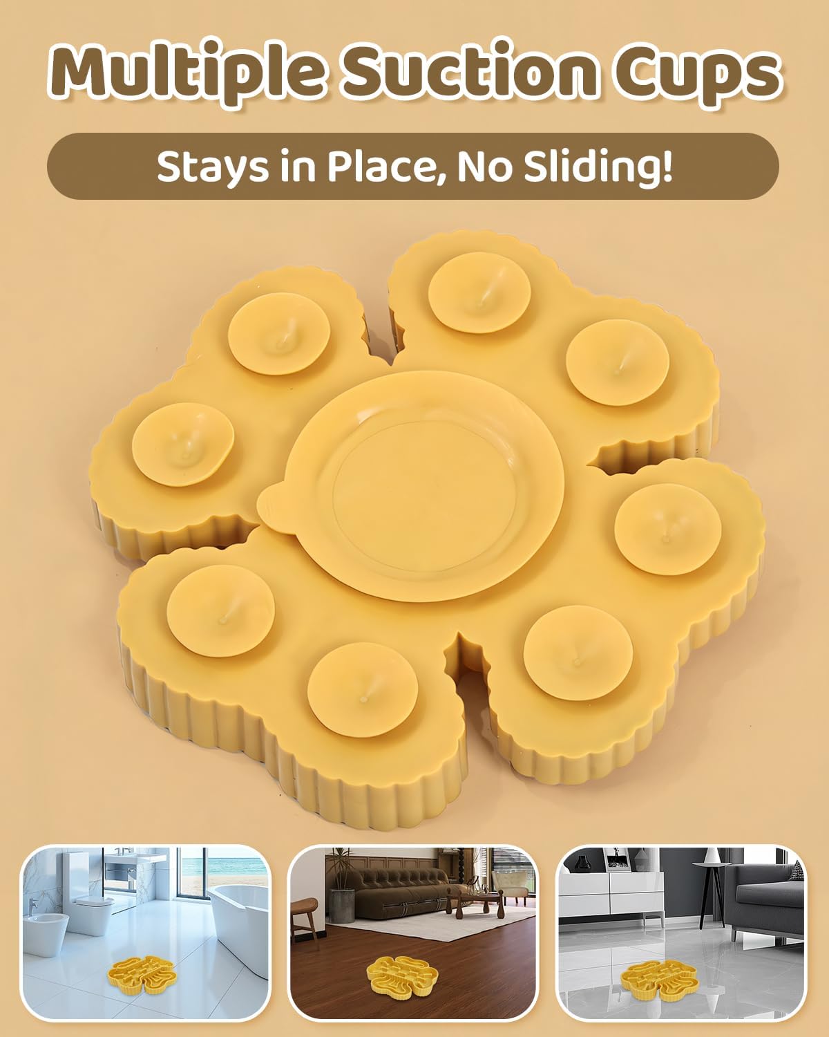 Healthy Slow Feeder Dog Bowl for Fast Eaters - Anti-Gulping Puzzle Feeder with Strong Suction Cups, BPA-Free Pet-Safe Bowl, Dry/Wet Food Compatible for Dog&Cat Yellow (Prevents Bloat & Indigestion)