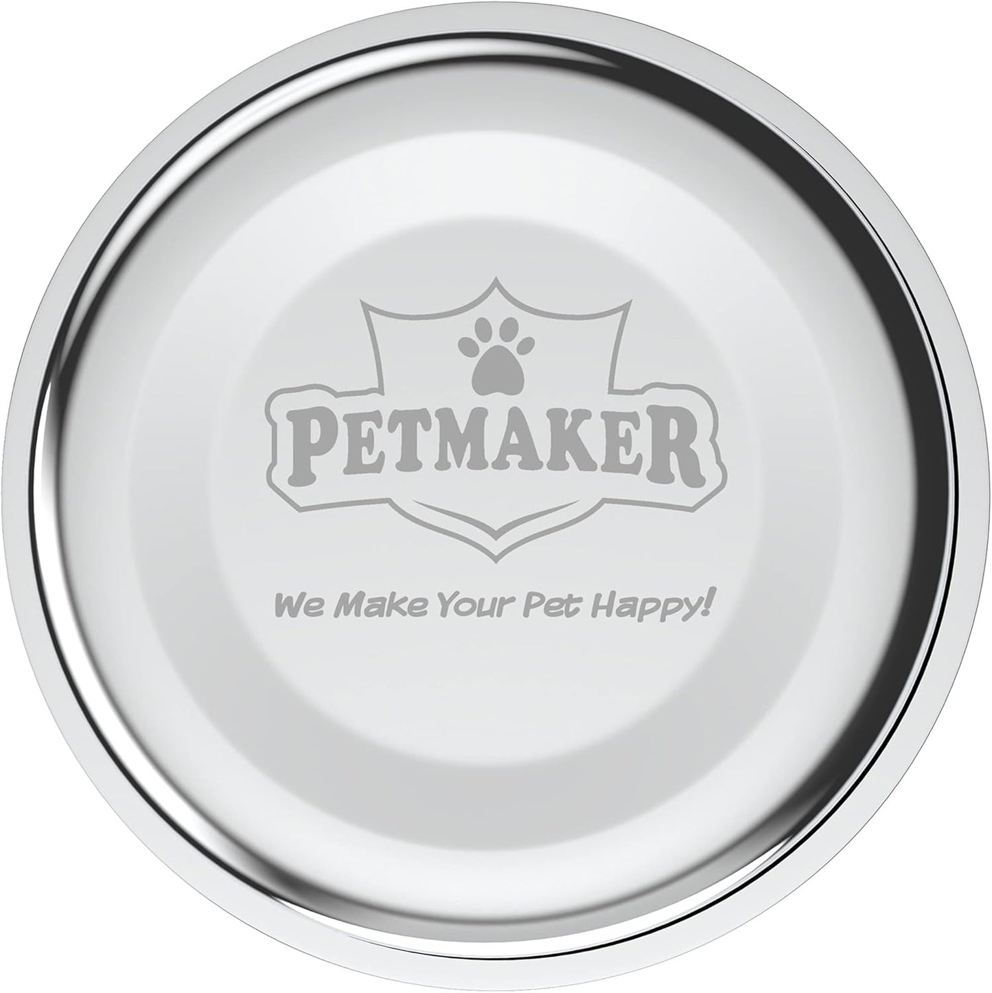 Set of 2 Stainless Steel Dog Bowls - 40oz Pet Bowls with Decorative Dog Food Stand - Metal Food and Water Dishes for Large Pets - Puppy Essentials by PETMAKER (Silver/Black)