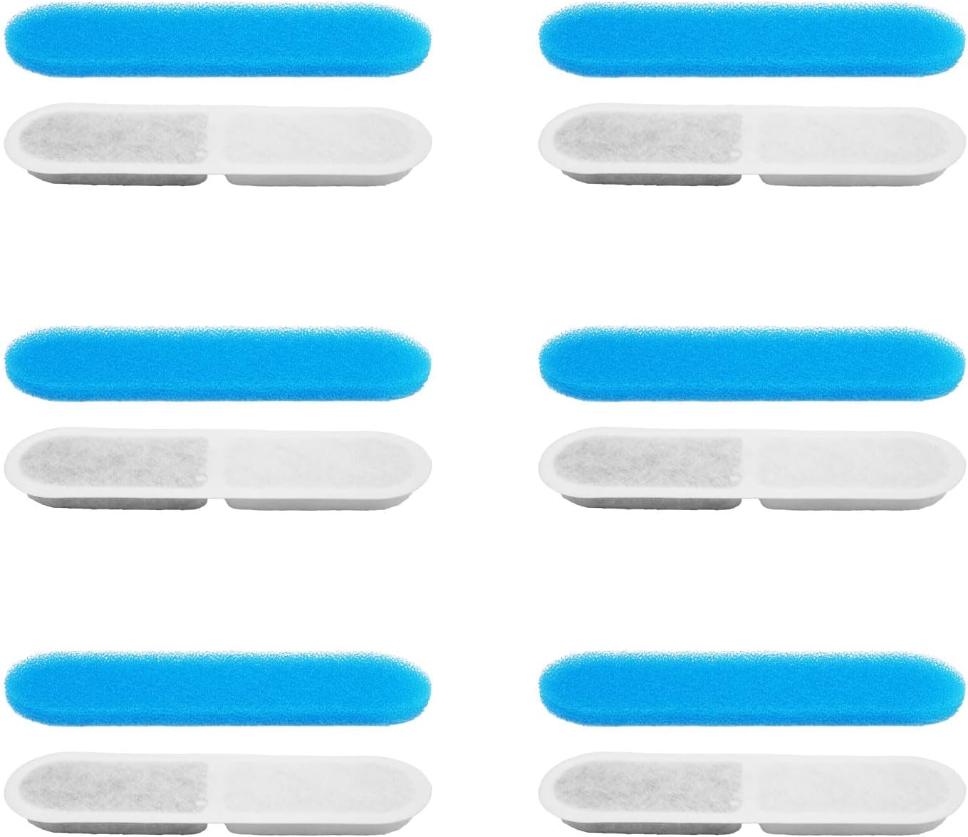 6 Packs Replacement Cat Water Fountain Filters for WF020 Intelligent Pet Water Dispenser Fountain Replacement Filter for Ultra Quiet Pet drinking fountains