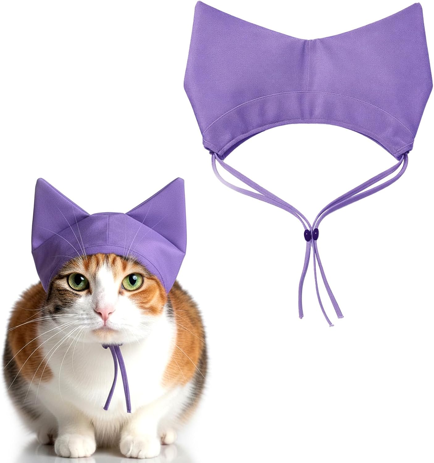 Waterproof Pet Shower Cap – Adjustable Cat Bath & Dog Shower Ear Protector for Kittens, Puppies, Small Pets (Purple)