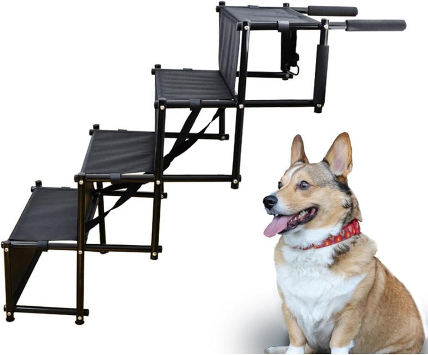 Dog Ramp for Cars Side Door Back Seat, Portable Lightweight Pet Ramps, Stable Foldable Dog Stairs for High Beds, Trucks, Car, Dog Steps Traveling for Medium Large Dogs