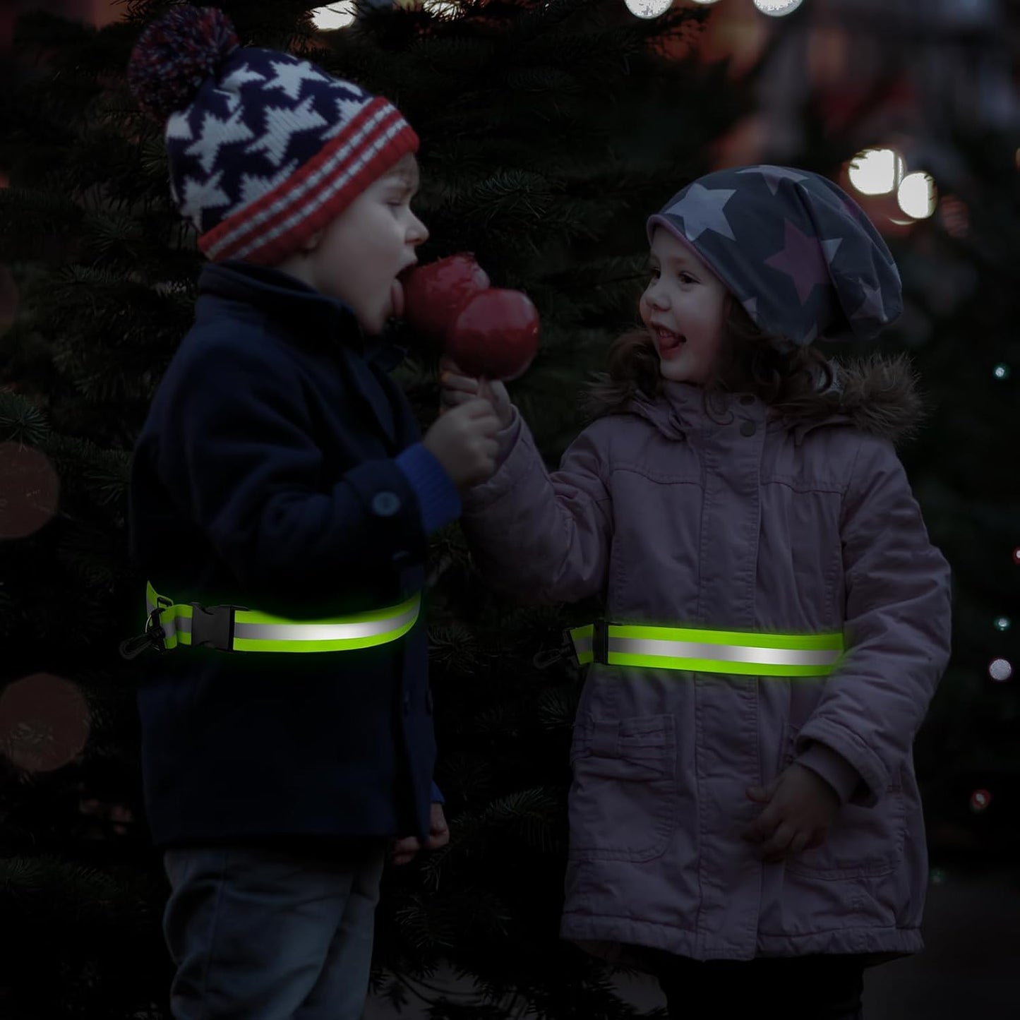 Reflective Sash for Walking at Night, High Visibility Reflective Running Gear Night Walking Safety Gear for Men Women Kids, Reflective Sash with 2 Pcs Reflective Armbands for Running Walking
