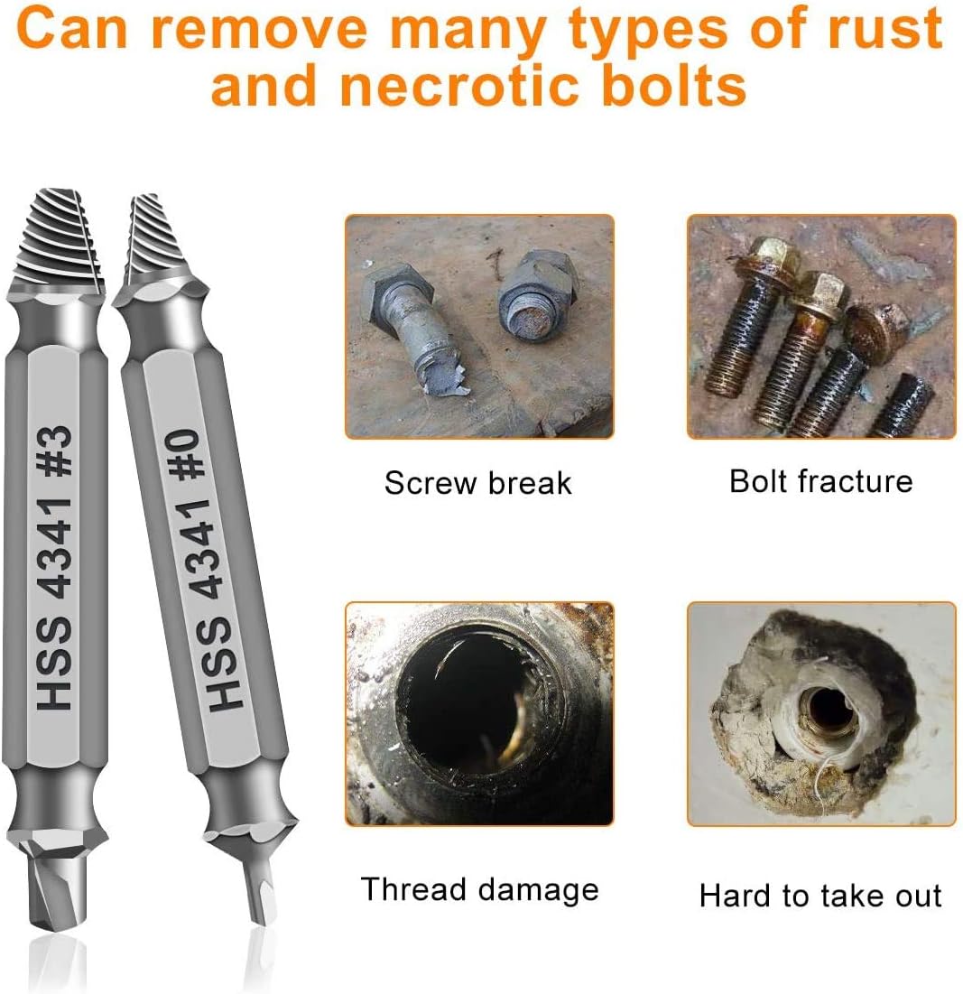 Gifts for Men,Damaged Screw Extractor Set,Fathers Day Gifts for Dad from Daughter Son,Mens Gifts for Dad,Husband,Stripped Screws Nuts & Bolts Drill Bit Tools for Easy Removal of Rusty Broken Screw