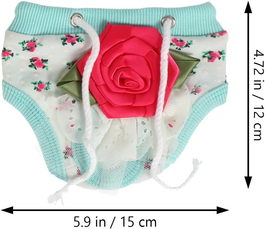 Milisten 2pcs Washable Female Dog Diapers with Drawstring Adjustable Waist 15-25cm, Soft Pet Sanitary Pants for Puppy Heat Period Protection Random Color