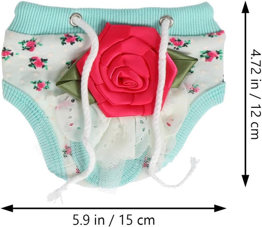 Milisten 2pcs Washable Female Dog Diapers with Drawstring Adjustable Waist 15-25cm, Soft Pet Sanitary Pants for Puppy Heat Period Protection Random Color