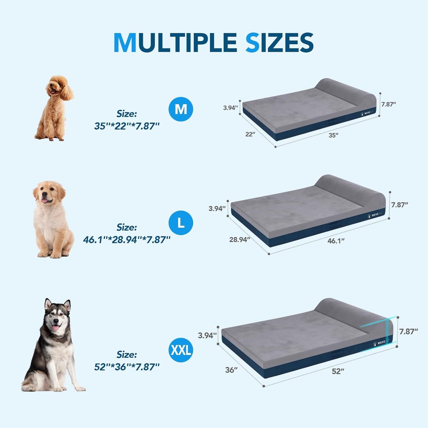 Jumbo Orthopedic Dog Bed With Pillow, Thick Gel Memory Foam, Removable Cover & Waterproof Liner, Durable Flannel Fabric for Large Dogs