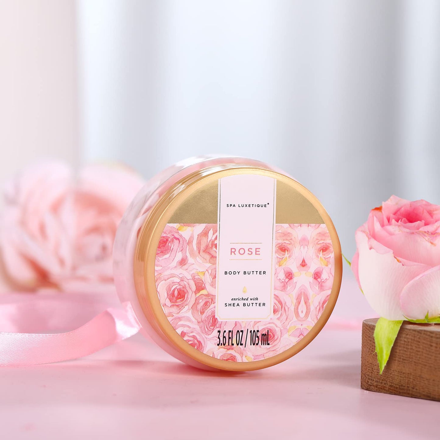 spa luxetique Gift Set For Women, Bath Sets for Women Gift, 8 Pcs Rose Spa Basket Includes Bubble Bath, Shower Gel, Body Lotion, Mom Birthday Gifts, Mother‘s Day Gifts for Her