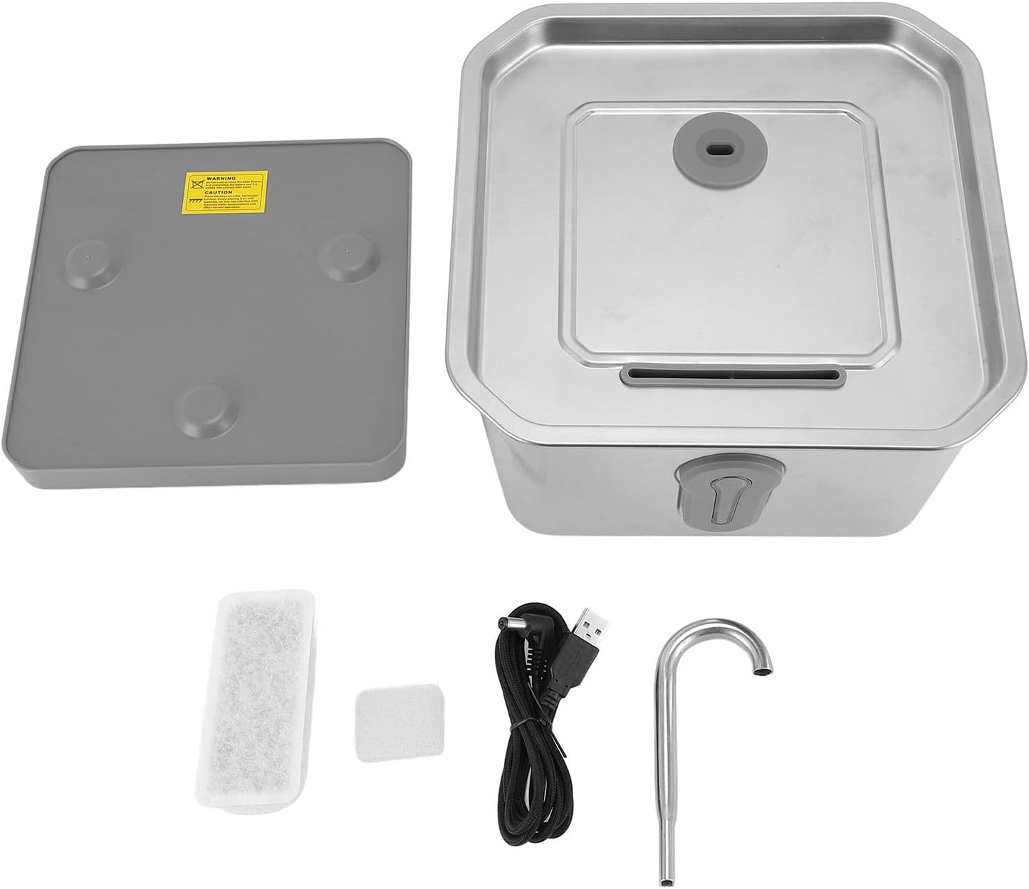 Stainless Steel Smart Cat Water Fountain Activated Carbon Filtered Quiet Pet Drink Dispenser 3.5L Capacity for Cats