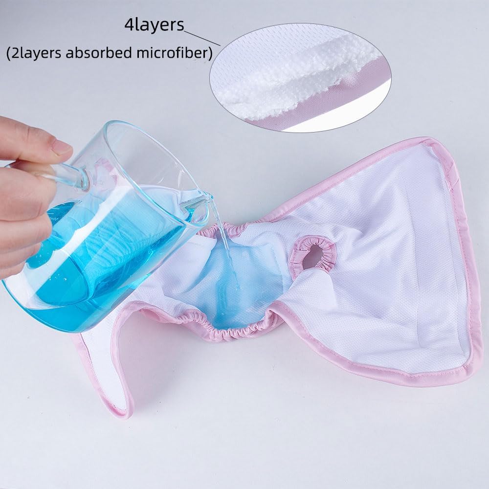 Washable Dog Diapers Female(3 Pack), Highly Absorbent and Breathable Dog Incontinence Diapers Female Reusable Dog Heat Diapers Female Dog Diapers, M