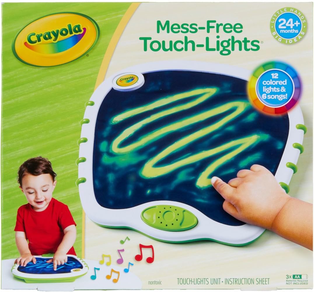 Crayola Toddler Touch Lights, Musical Sensory Toys for Toddlers, Essential Easter Basket Stuffers & Gifts, Light Up Drawing Pad, Mess Free Painting, Travel Activity, 2+