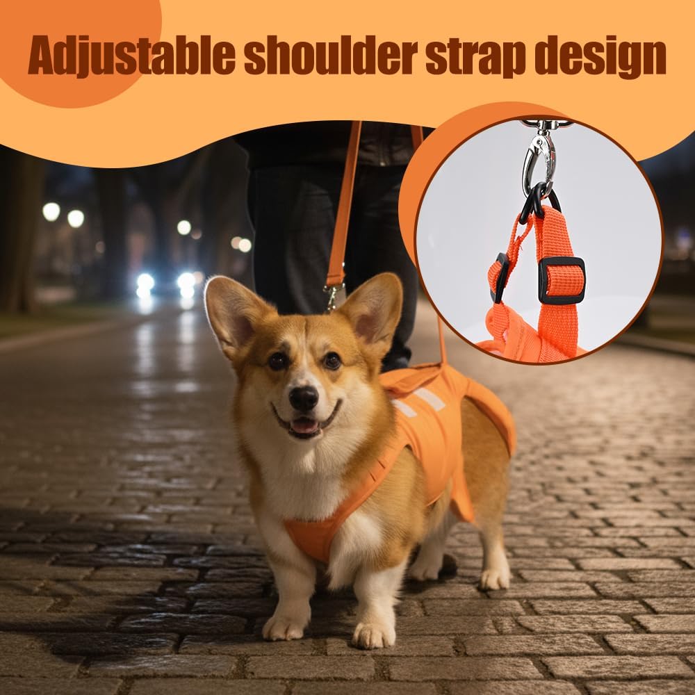 Dog Sling Harness, Adjustable Lifting Support Sling for Disabled & Elderly Dogs, Breathable Mesh with Padded Handle Dogs Cats Carrier for Walking, Vet Visit