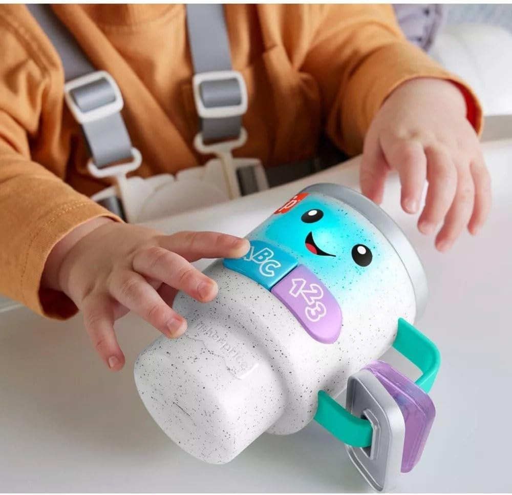Fisher-Price Baby & Toddler Toy Laugh & Learn Coffee Mug Musical Activity with Lights & Educational Songs for Infants Ages 6+ Months