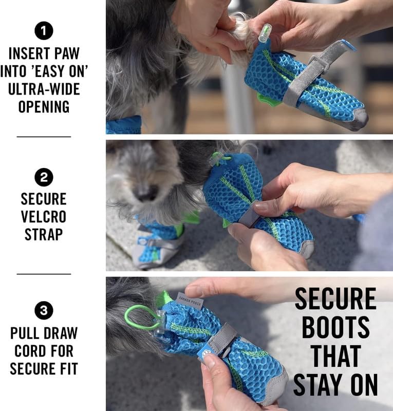 Canada Pooch Dog Boots for Hot Pavement - Dog Boots & Paw Protectors with Anti Slip Rubber | Water Friendly, Breathable Dog Shoes for Hot Days, Great for Dogs Grey - Size 4