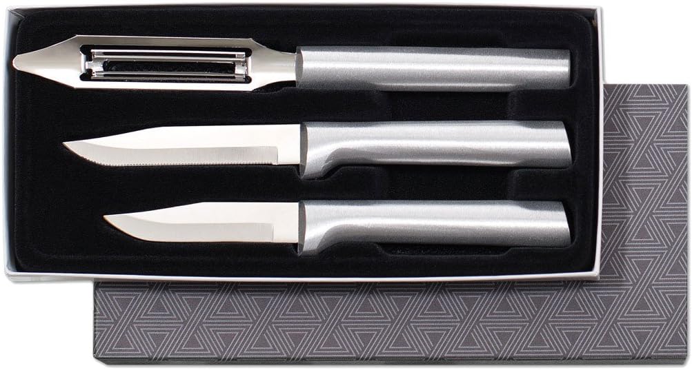 Rada Cutlery Kitchen Basics Gift Set (S56), 3-Piece Knife Set, Silver Handle