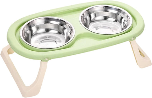 Ergonomic Elevated Dog Bowls with Stable Stand and Double Bowl for Most Breeds Pastel Color Nonslip Cats Food Bowl