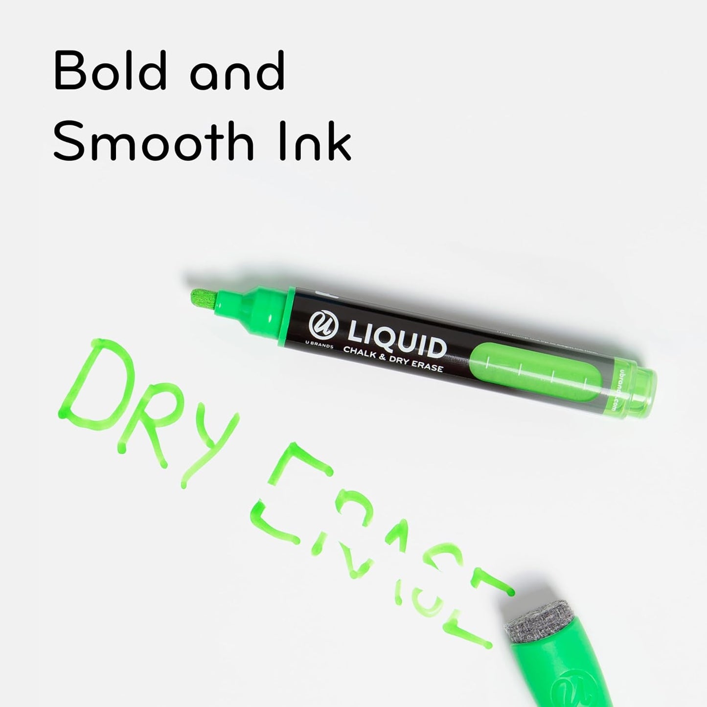 U Brands Liquid Chalk Markers For Blackboard, Chalk Board, and Dry Erase Boards, with Eraser, Assorted Bright Colors, Set of 4