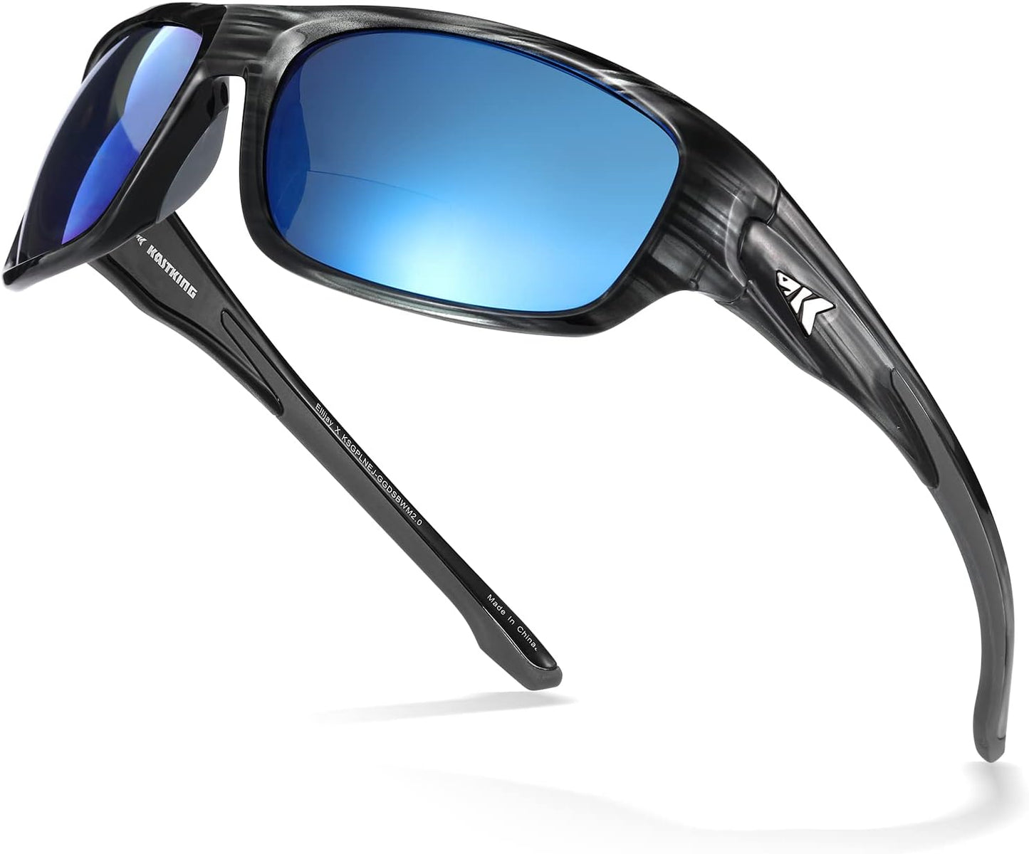 KastKing Ellijay Bifocal Polarized Sunglasses, Bi-Focal x1.5 x2.0 x2.5 Magnifications, Wrap Sport Reader Sunglasses