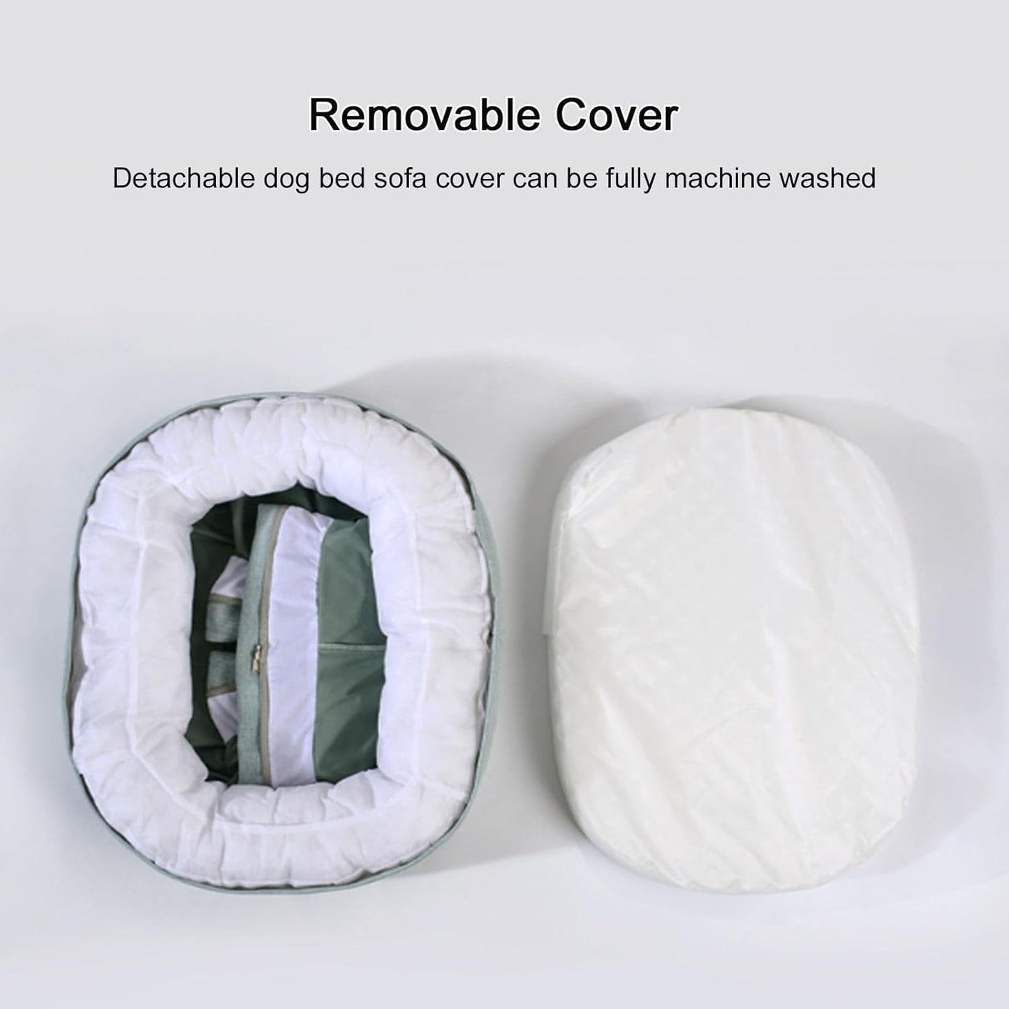 Dog Beds for Small & Medium Dogs, Memory Foam Dog Couch Bed with Washable Removable Cover, Bolster Pet Bed with Waterproof Lining Non-Slip Bottom, Soft Comfy Dog Sofa (Medium,Green) (Dark grey Small)
