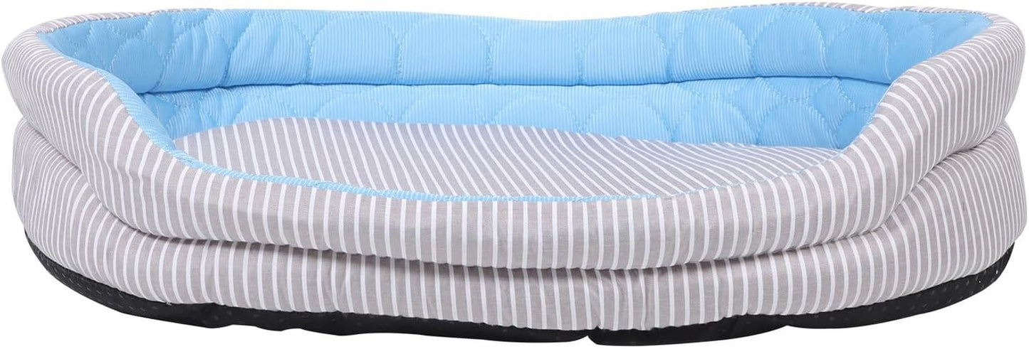 PRETYZOOM Summer Cooling Pet Bed Mat with Self-Cooling Gel, Washable Non-Toxic Dog and Cat Cooling Pad for Indoor Outdoor Use, Blue Small Size for Puppies and Cats