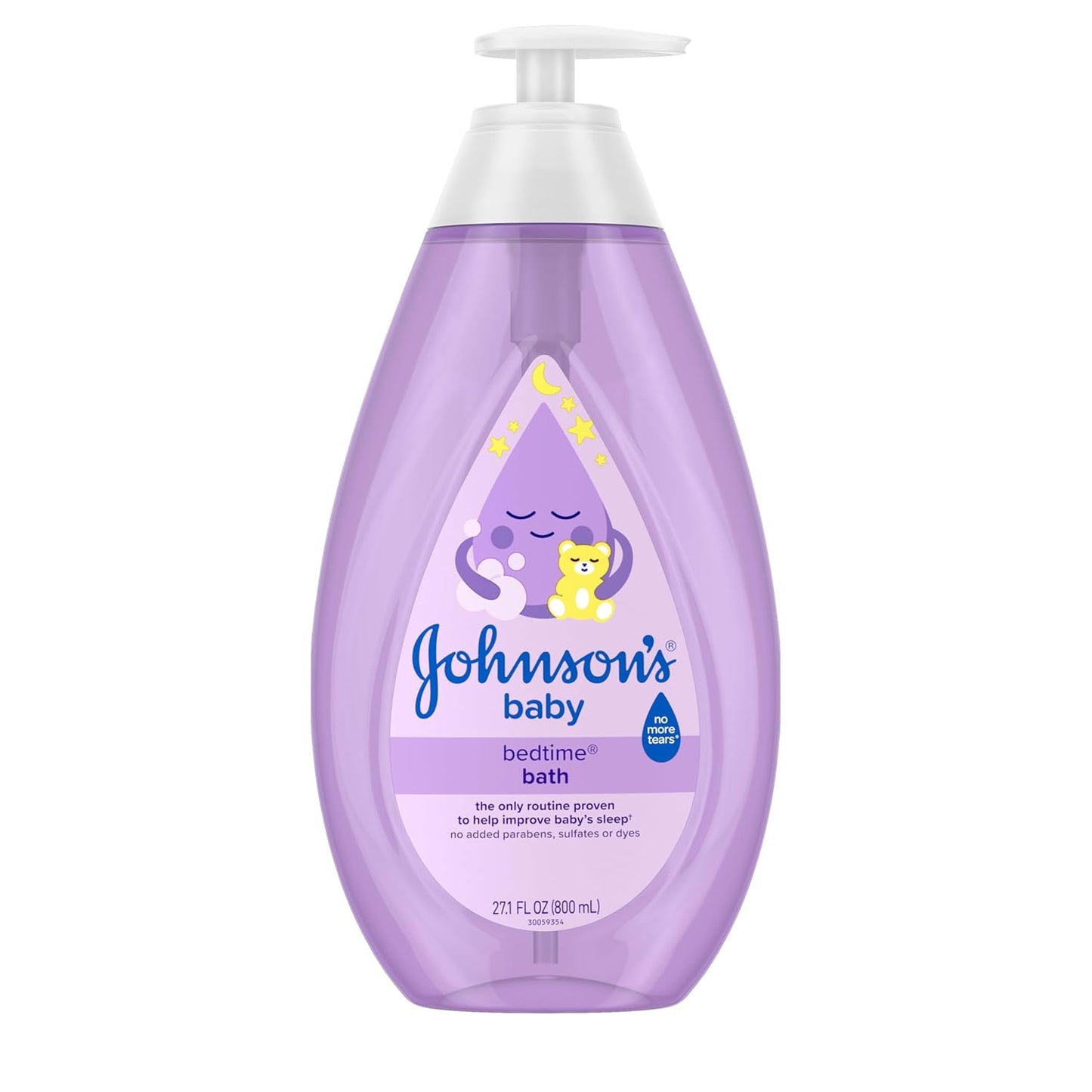 Johnson's Bedtime Baby Bath with Soothing NaturalCalm Aromas, Hypoallergenic & Tear-Free Liquid Baby Bath Formula, No Added Parabens, Sulfates, Dyes, Baby Essentials, 27.1 fl. oz