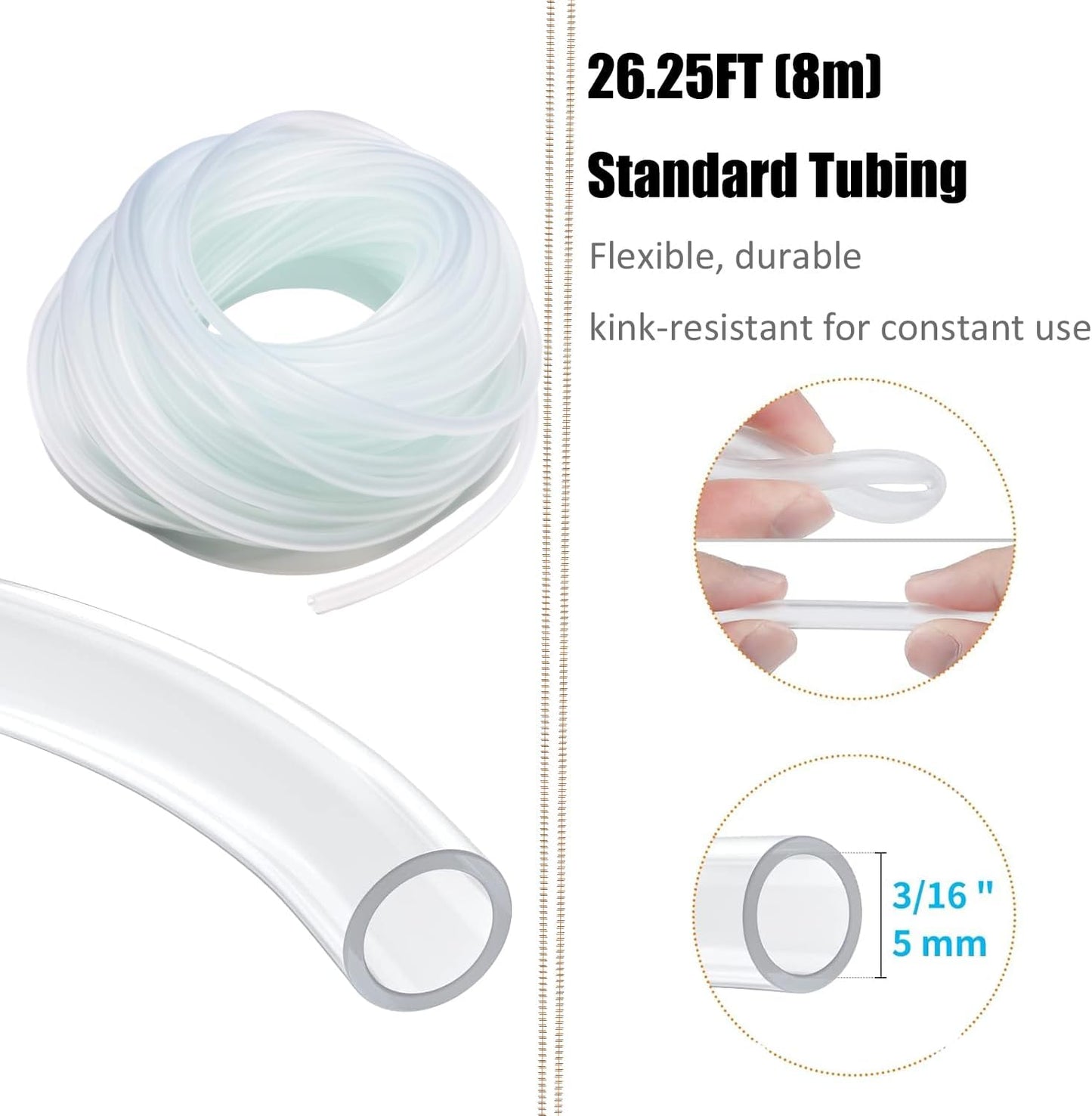 Aquarium Air Pump Accessories - Contains Airline Tubing, Control Valve, Air Stones, Connectors, Check Valves, Suction Cups