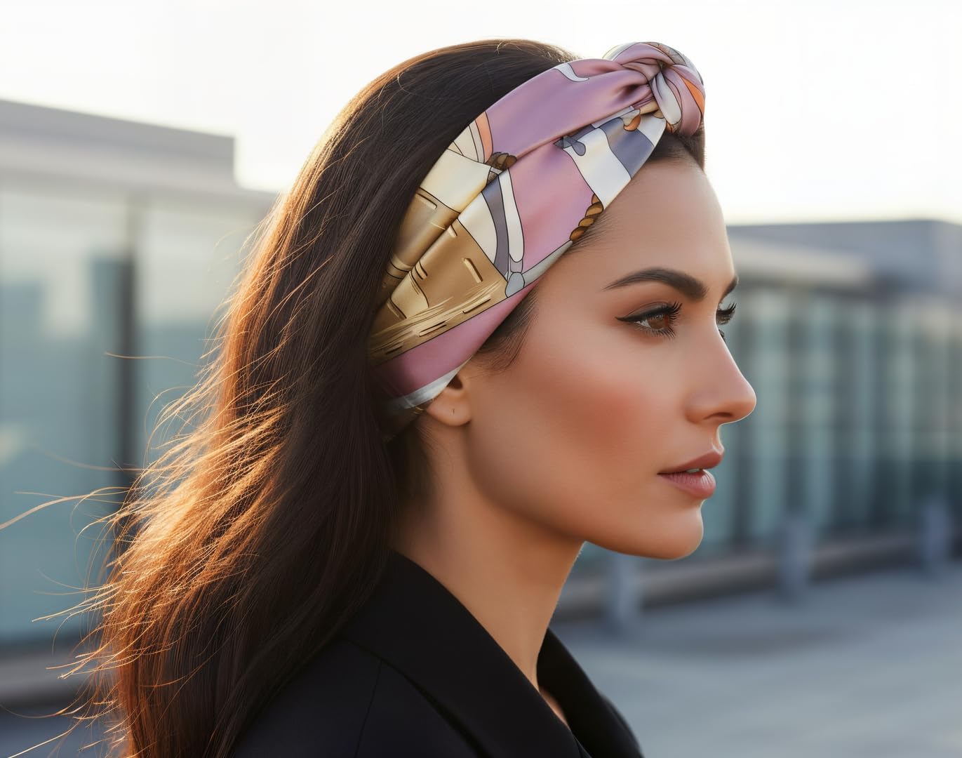 ANDANTINO 100% Pure Mulberry Silk Scarf 35" Large Square Lightweight Headscarf –Women’s Hair Wraps-With Gift Packed