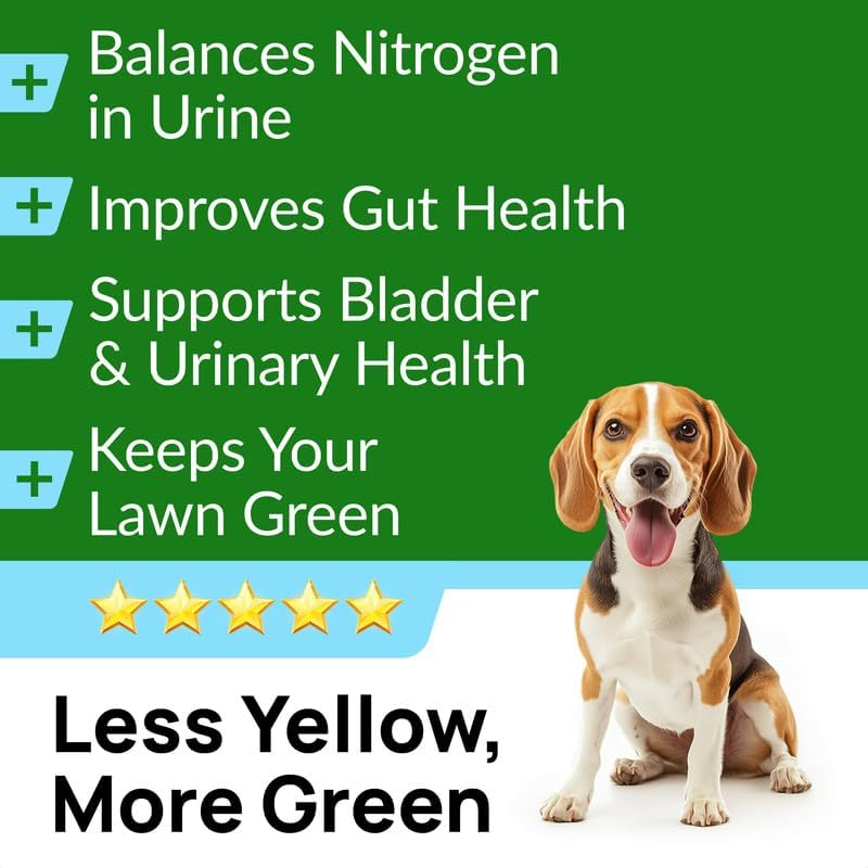 PAWFECTCHEW Dog Pee Grass Chews - Grass Treatment for Pet Urine - Neutralizer for Green Grass Burn Urine Spots - Green Lawn Chews for Dogs with Probiotics - Made in USA (120Ct)