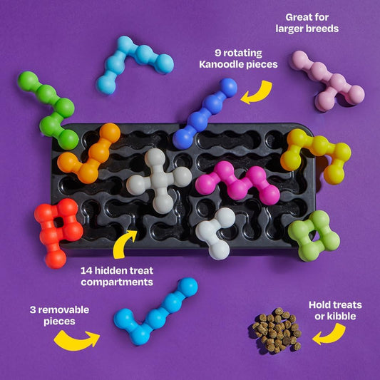 Brightkins Kanoodle Dog Edition Large - Puzzle Toys for Dogs, Interactive Dog Toys, Large Puppy Treat Toy, Cat Puzzle Feeders, Brain Training for Dogs, Mental Enrichment Pet Games, Puzzles for Puppies