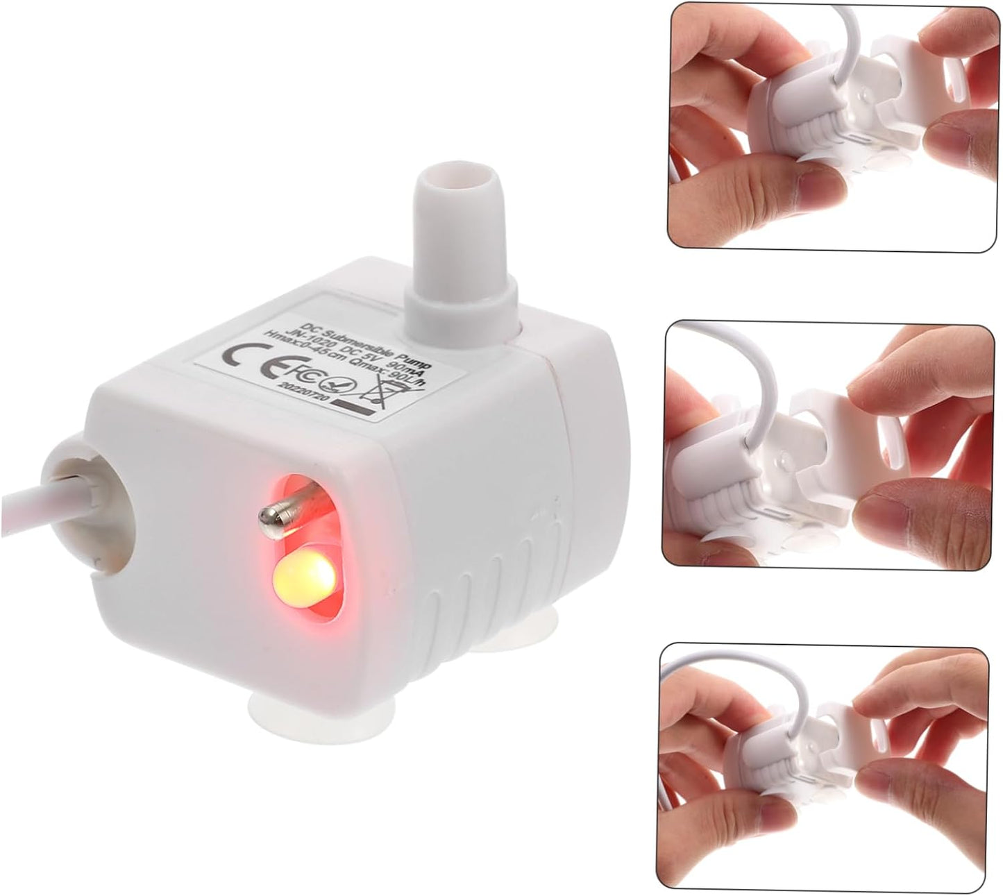 SUPVOX Cat Fountain Pump Replacement Mini Submersible Water Pump Quiet Usb Powered with Strong Suction Cup for Pet Water Dispensers and Fountains