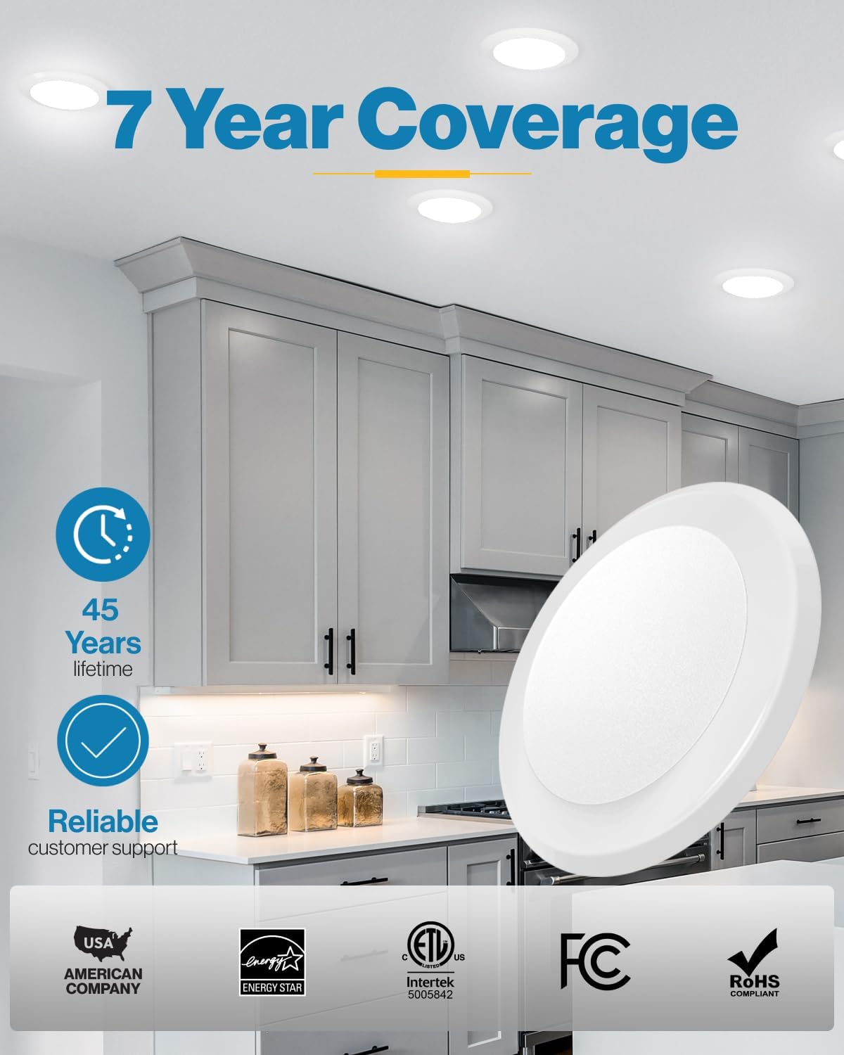 Sunco 24 Pack LED Disc Lights Ceiling 6 Inch, Flush Mount Disk Light, Recessed Can Lighting, 1050 LM, 15W (75W Equivalent), 6000K Daylight Deluxe, Dimmable, Damp Rated ETL.