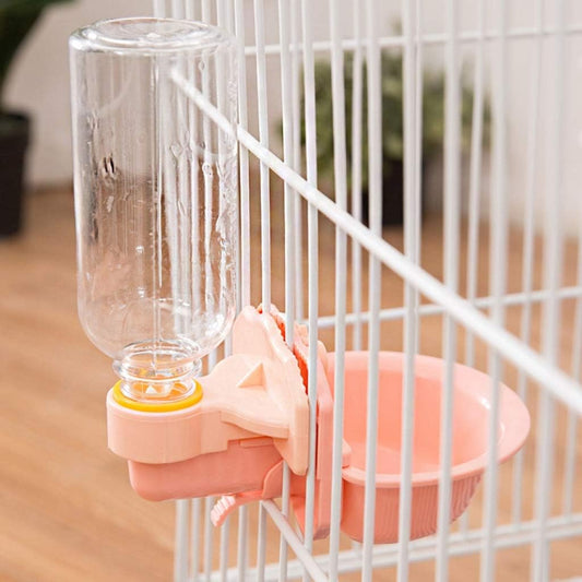 Pink Pet Drinking Fountain, Pet Automatic Drinking Fountain, Hanging Type NonWet Mouth Automatic Feeding Kettle