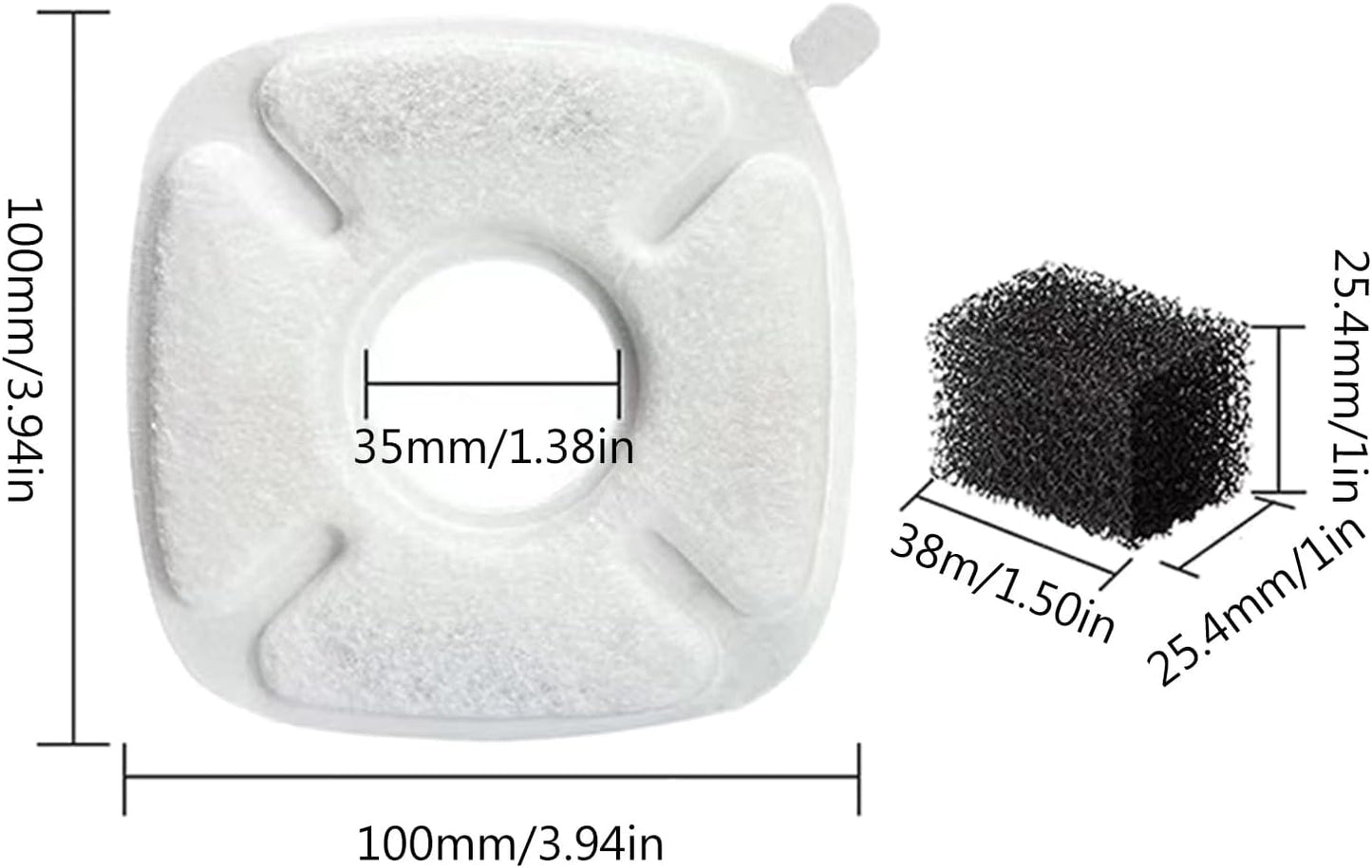 4xReplacement for Pet Water Fountain Improve Keep and Filtration Replacement Pet Fountain Replacement