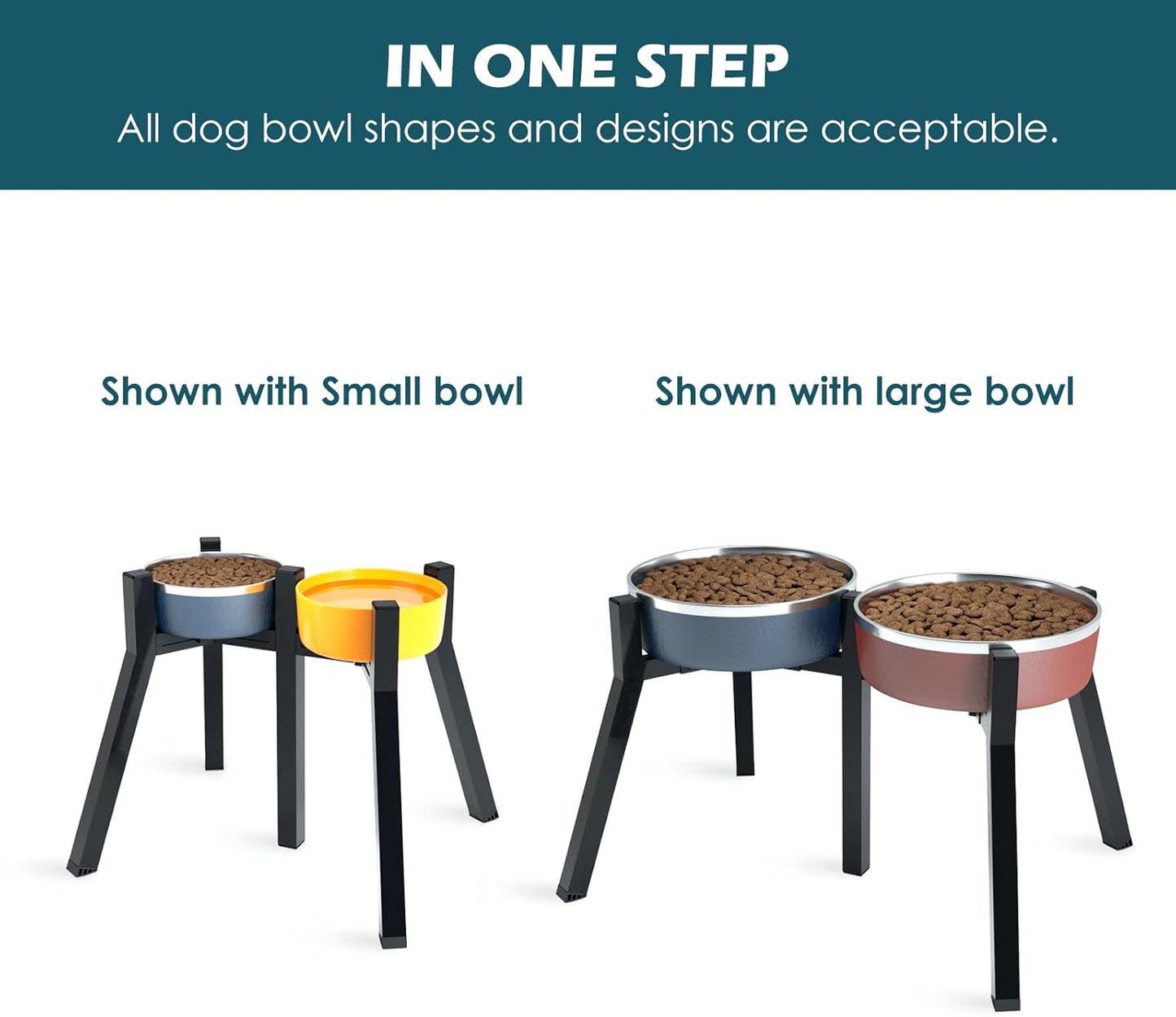 Elevated Dog Bowl Stand for Large Dogs, Adjustable Raised Dog Bowls 7-10.6", Dog Food Water Bowl Stand,13.7'' Tall,Bowl Not Included