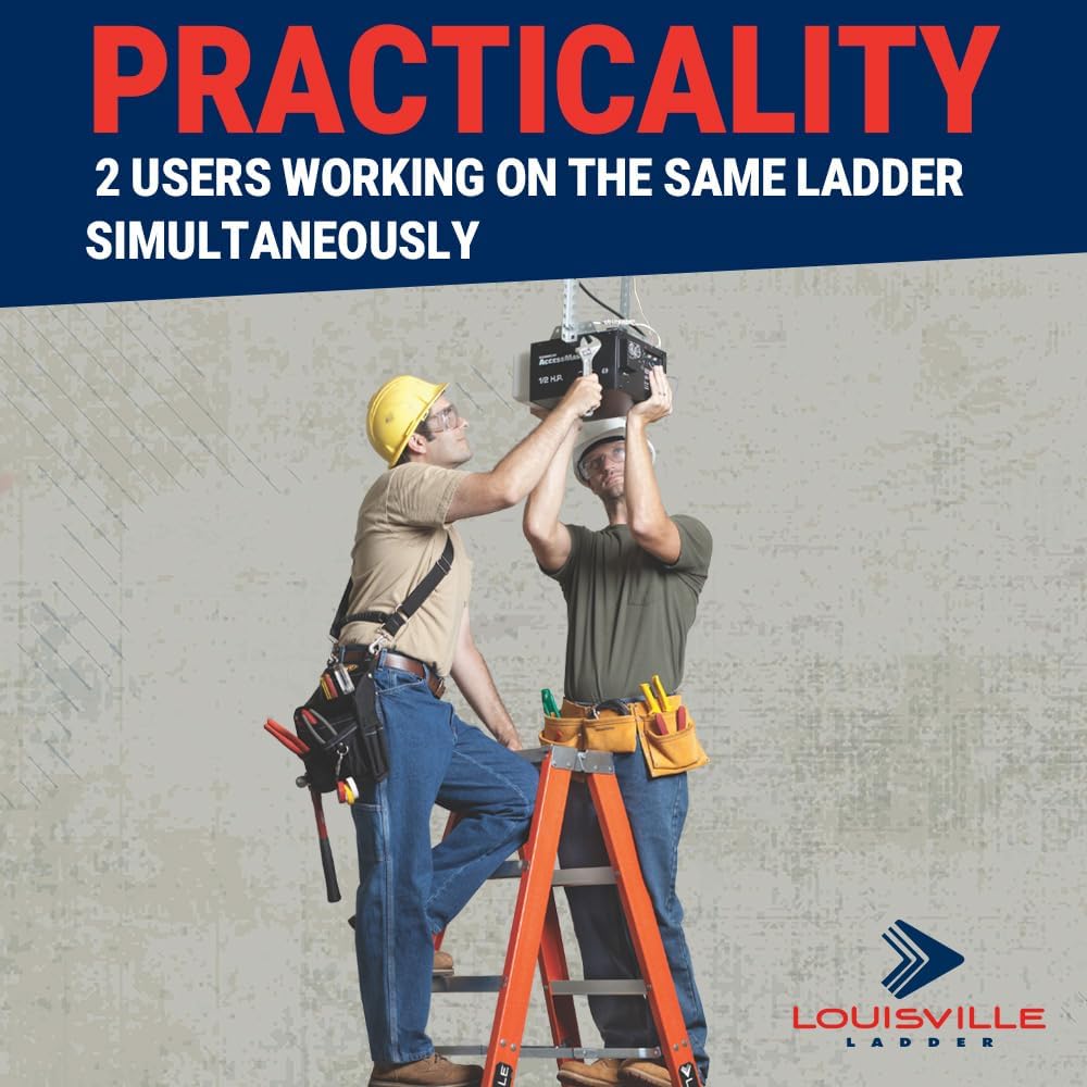Louisville Ladder 4-Foot Fiberglass Twin Front Step Ladder, 375-Pound Load Capacity, Type IAA, FM1404HD
