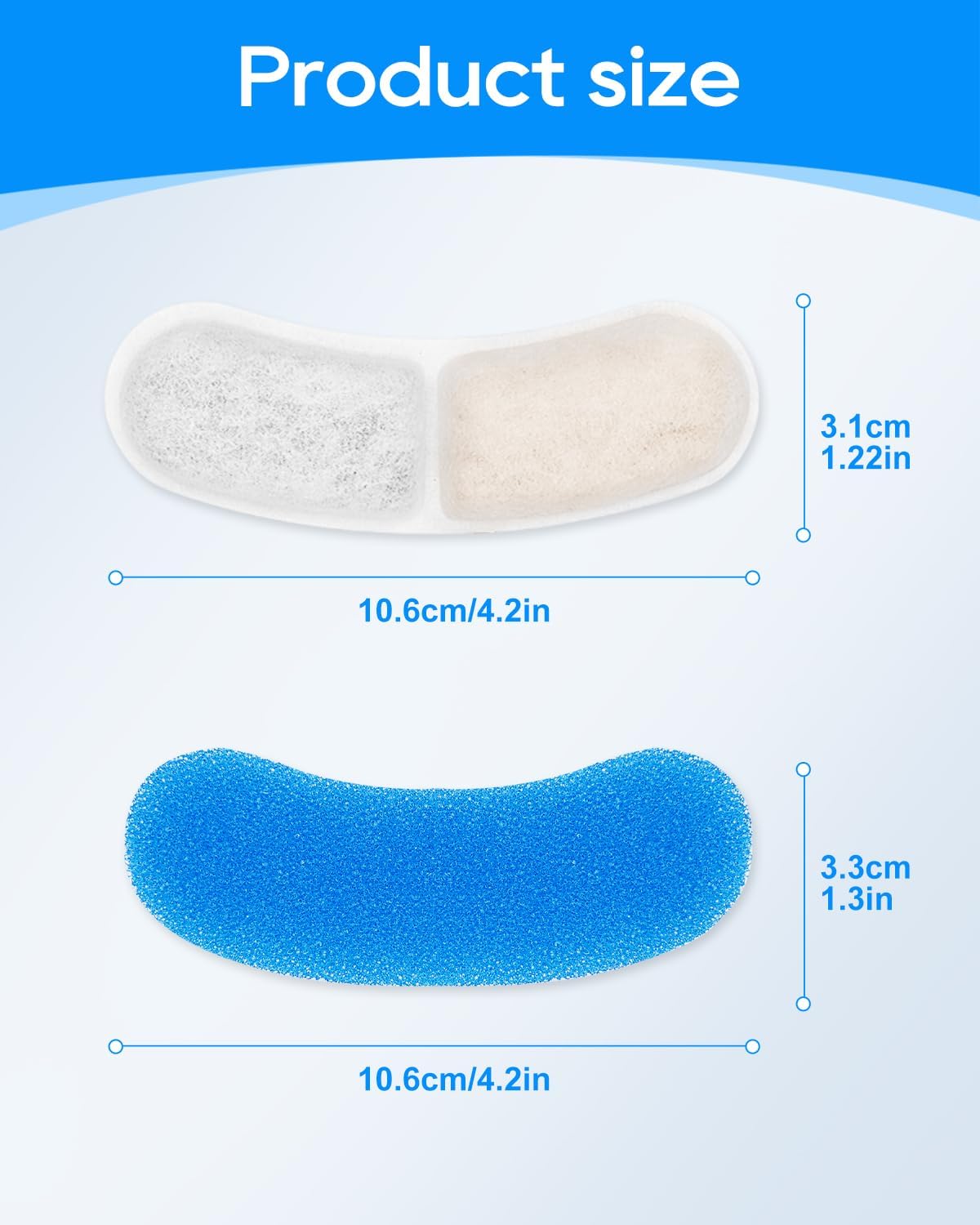 Cat Water Fountain Filter Compatible with virtulance 3.2L/108oz/0.8Gal, Water Filter Cat Fountain Replacement Fit for virtulance, Multilayer Filters System, Keeping Pet Water Clean 12+12Pack