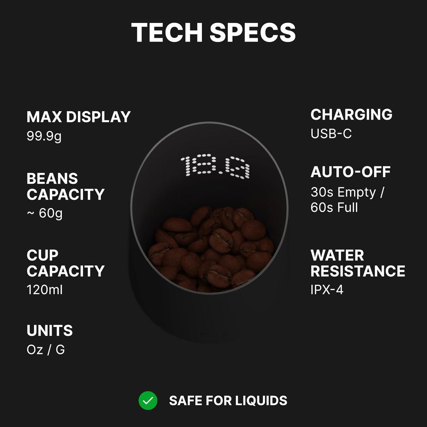 Subminimal Subscale Digital Dosing Cup with LED Display – Sleek & Precise Scale - Dosing & Brewing Accessories, Measures Coffee Grounds for Espresso - Black