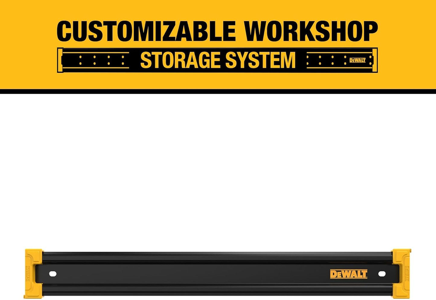 DEWALT Tool Organizer, Mount on Workbench, 20 Inch, Compact Metal Rail, DEWALT Workshop Storage System Compatible (DWST82827)